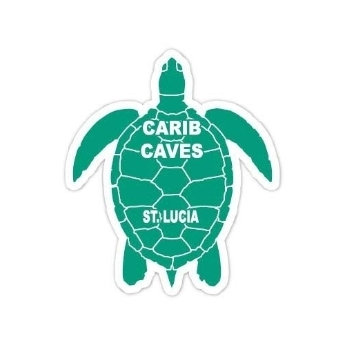 Carib Caves St. Lucia 4 Inch Green Turtle Shape Decal Sticker