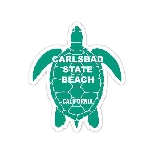 Carlsbad State Beach California Souvenir 4 Inch Green Turtle Shape Decal Sticker