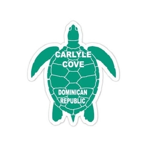 Carlyle Cove Dominican Republic 4 Inch Green Turtle Shape Decal Sticker