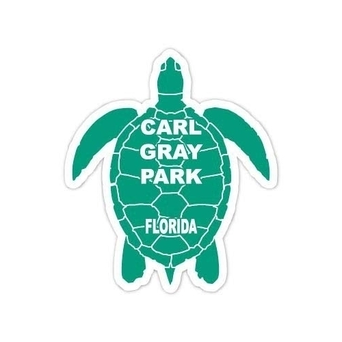 Carl Gray Park Florida Souvenir 4 Inch Green Turtle Shape Decal Sticker