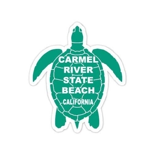 Carmel River State Beach California Souvenir 4 Inch Green Turtle Shape Decal Sticker