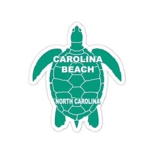Carolina Beach North Carolina Souvenir 4 Inch Green Turtle Shape Decal Sticker