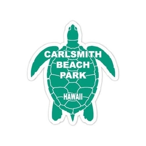 Carlsmith Beach Park Hawaii Souvenir 4 Inch Green Turtle Shape Decal Sticker