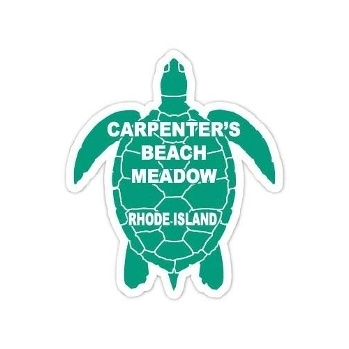 Carpenter's Beach Meadow Rhode Island 4 Inch Green Turtle Shape Decal Sticker