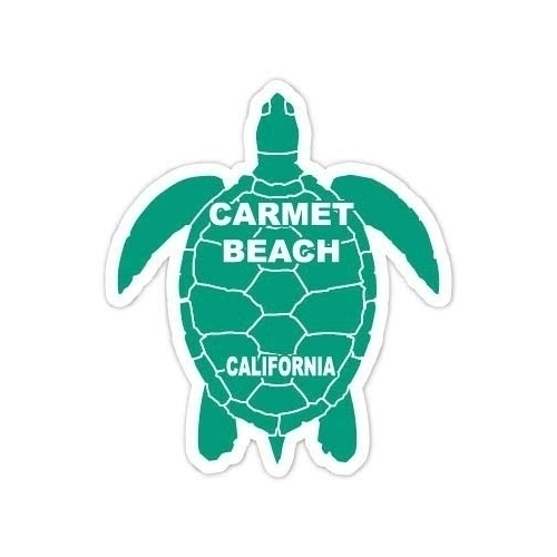 Carmet Beach California Souvenir 4 Inch Green Turtle Shape Decal Sticker