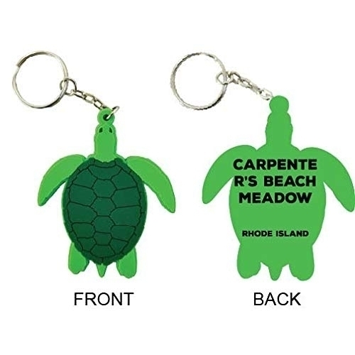 Carpenter's Beach Meadow Rhode Island Souvenir Green Turtle Keychain