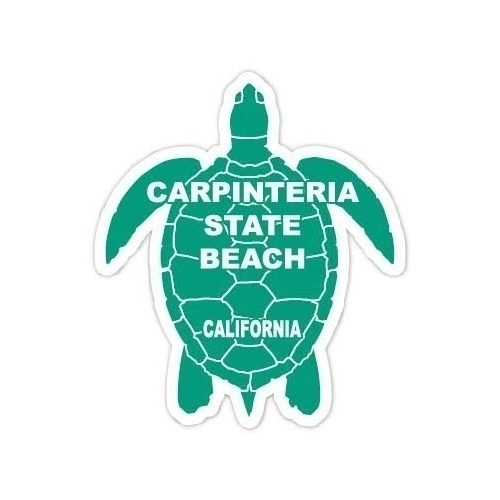 Carpinteria State Beach California Souvenir 4 Inch Green Turtle Shape Decal Sticker
