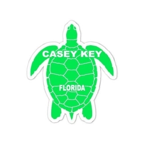 Casey Key Florida Souvenir 4 Inch Green Turtle Shape Decal Sticker