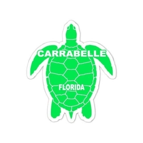 Carrabelle Florida Souvenir 4 Inch Green Turtle Shape Decal Sticker