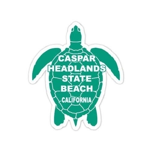 Caspar Headlands State Beach California Souvenir 4 Inch Green Turtle Shape Decal Sticker