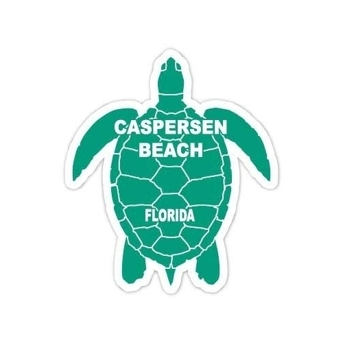 Caspersen Beach Florida 4 Inch Green Turtle Shape Decal Sticker