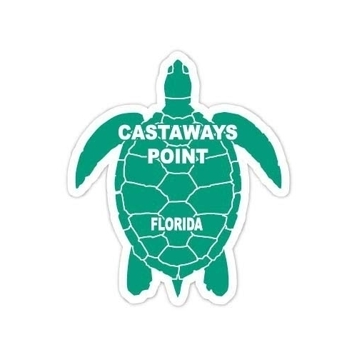 Castaways Point Florida 4 Inch Green Turtle Shape Decal Sticker