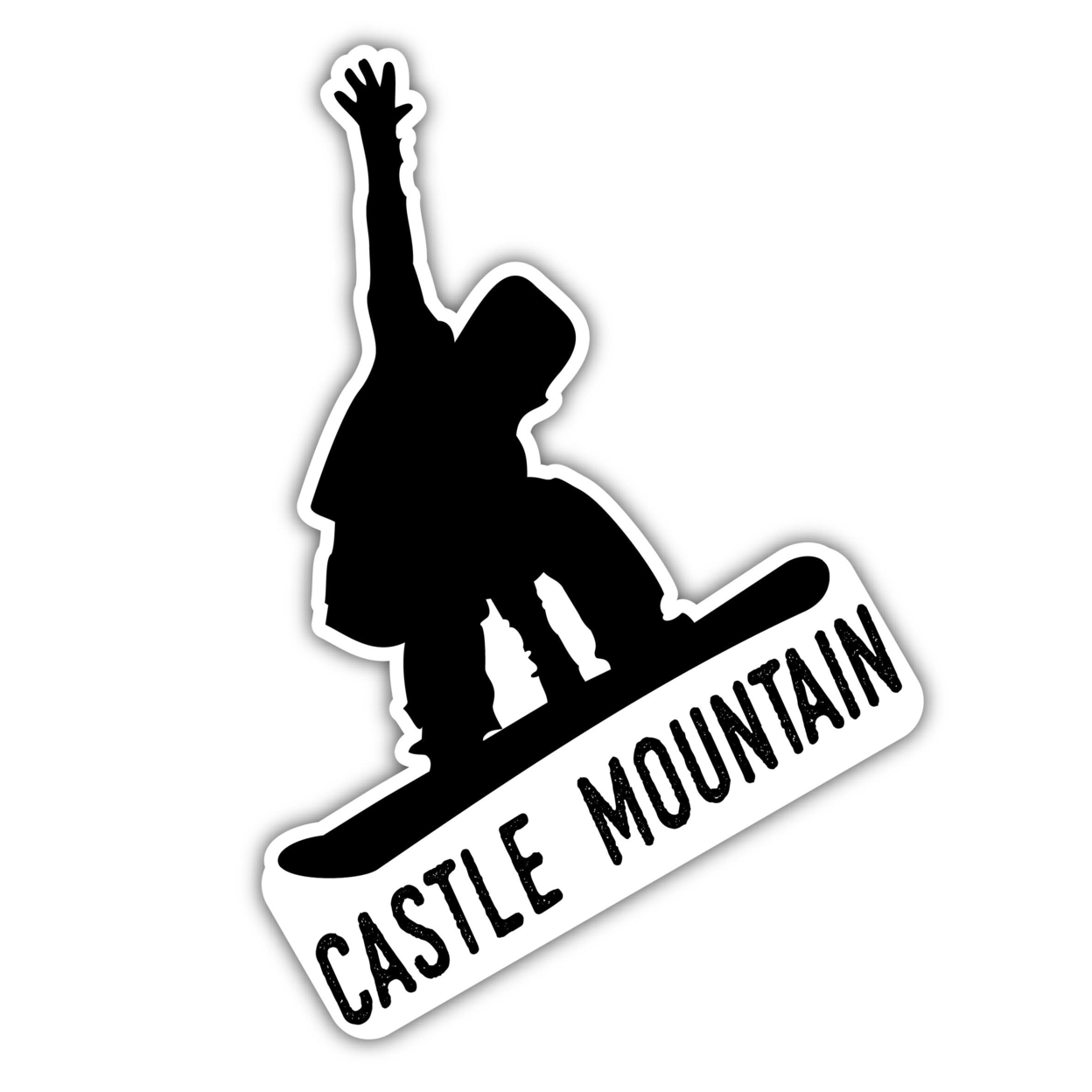 Castle Mountain Alberta Ski Adventures Souvenir 4 Inch Vinyl Decal Sticker Board Design