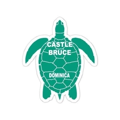 Castle Bruce Dominica 4 Inch Green Turtle Shape Decal Sticker