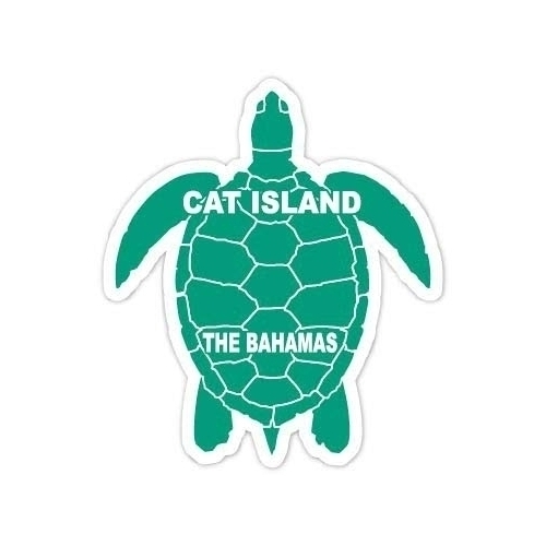 Cat Island The Bahamas 4 Inch Green Turtle Shape Decal Sticker