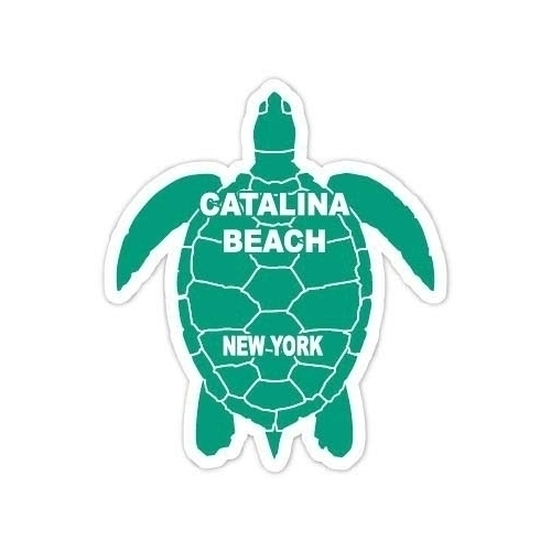 Catalina Beach New York 4 Inch Green Turtle Shape Decal Sticker