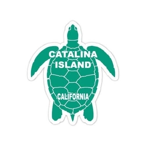 Catalina Island California Souvenir 4 Inch Green Turtle Shape Decal Sticker