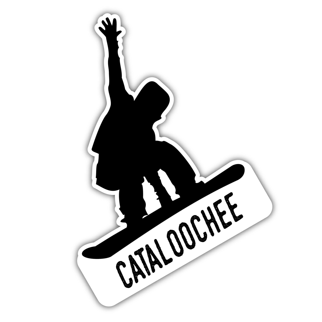 Cataloochee North Carolina Ski Adventures Souvenir 4 Inch Vinyl Decal Sticker Board Design