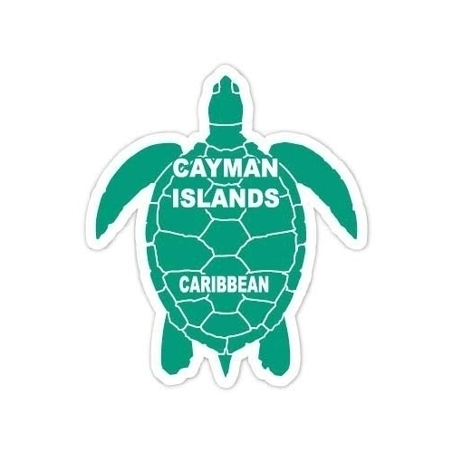 Cayman Islands Caribbean 4 Inch Green Turtle Shape Decal Sticker