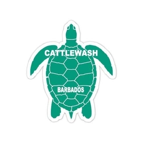 Cattlewash Barbados 4 Inch Green Turtle Shape Decal Sticker