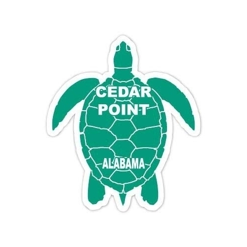 Cedar Point Alabama Souvenir 4 Inch Green Turtle Shape Decal Sticker