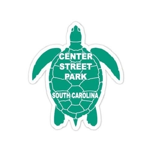 Center Street Park South Carolina 4 Inch Green Turtle Shape Decal Sticker
