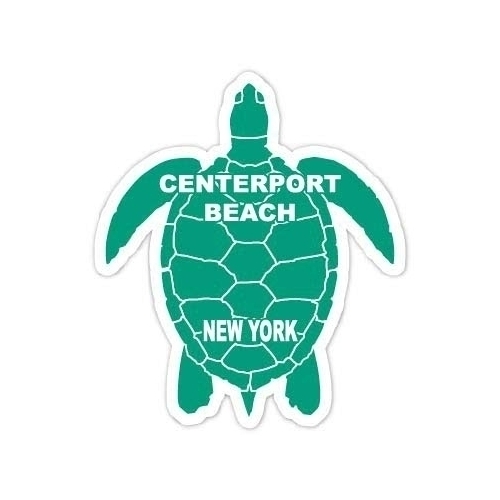 Centerport Beach New York Souvenir 4 Inch Green Turtle Shape Decal Sticker