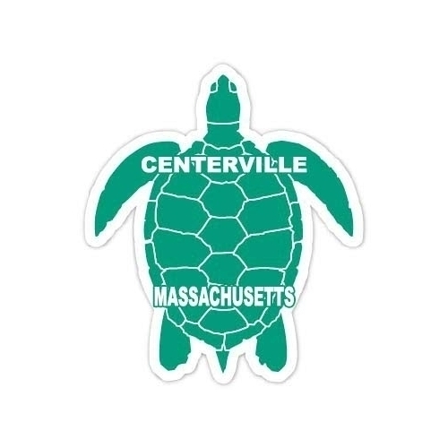 Centerville Massachusetts Souvenir 4 Inch Green Turtle Shape Decal Sticker