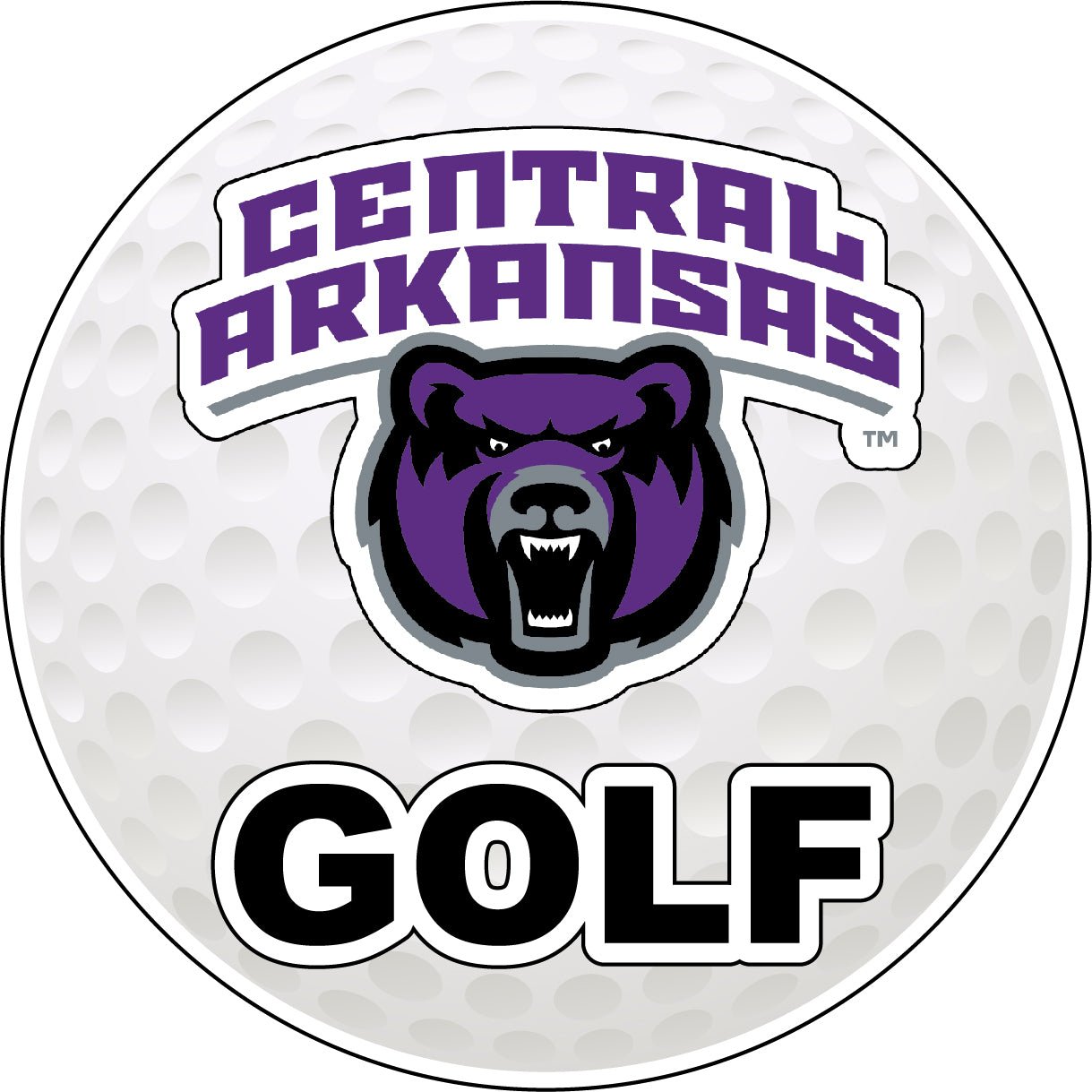 Central Arkansas Bears 4-Inch Round Golf Ball Vinyl Decal Sticker