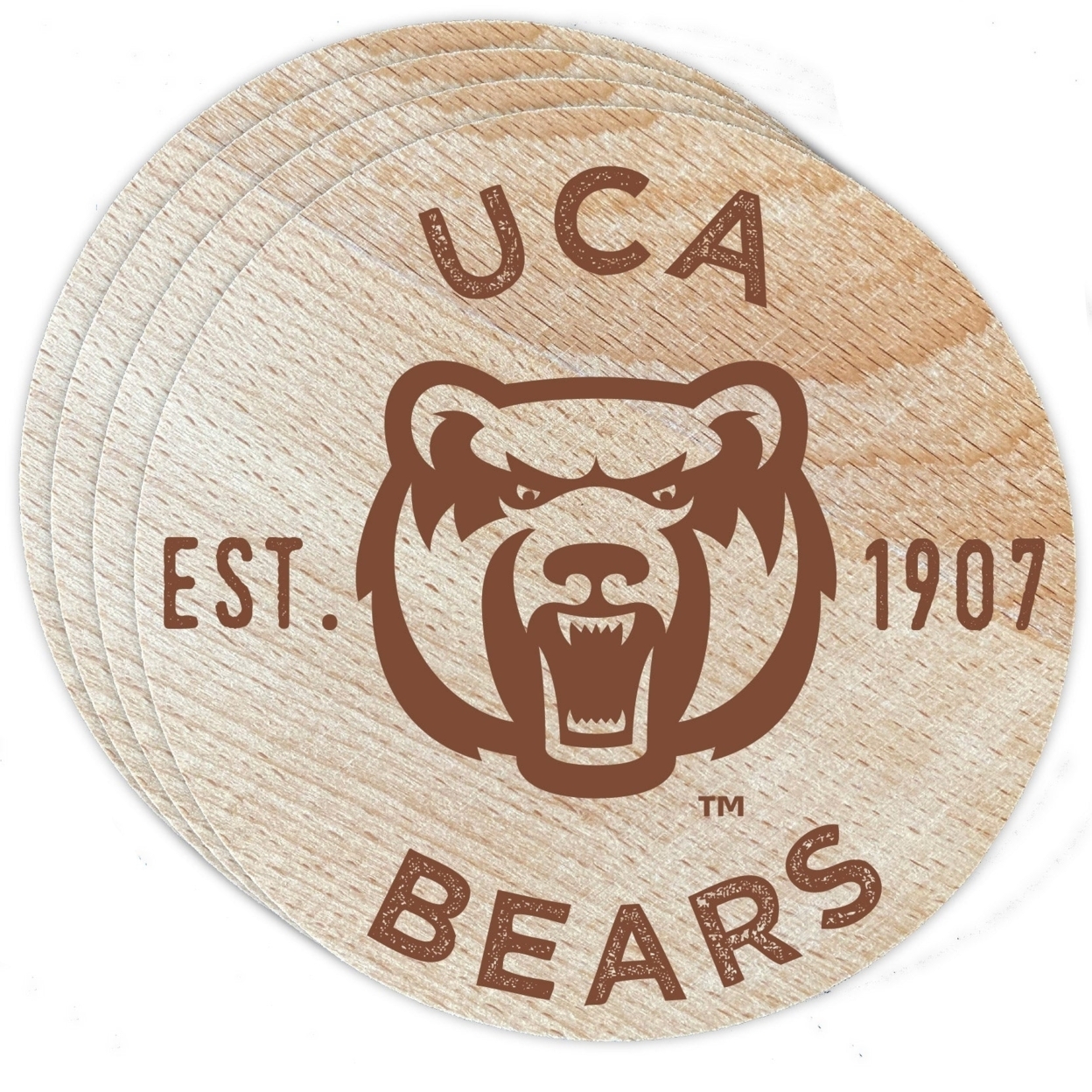 Central Arkansas Bears Wood Coaster Engraved 4 Pack