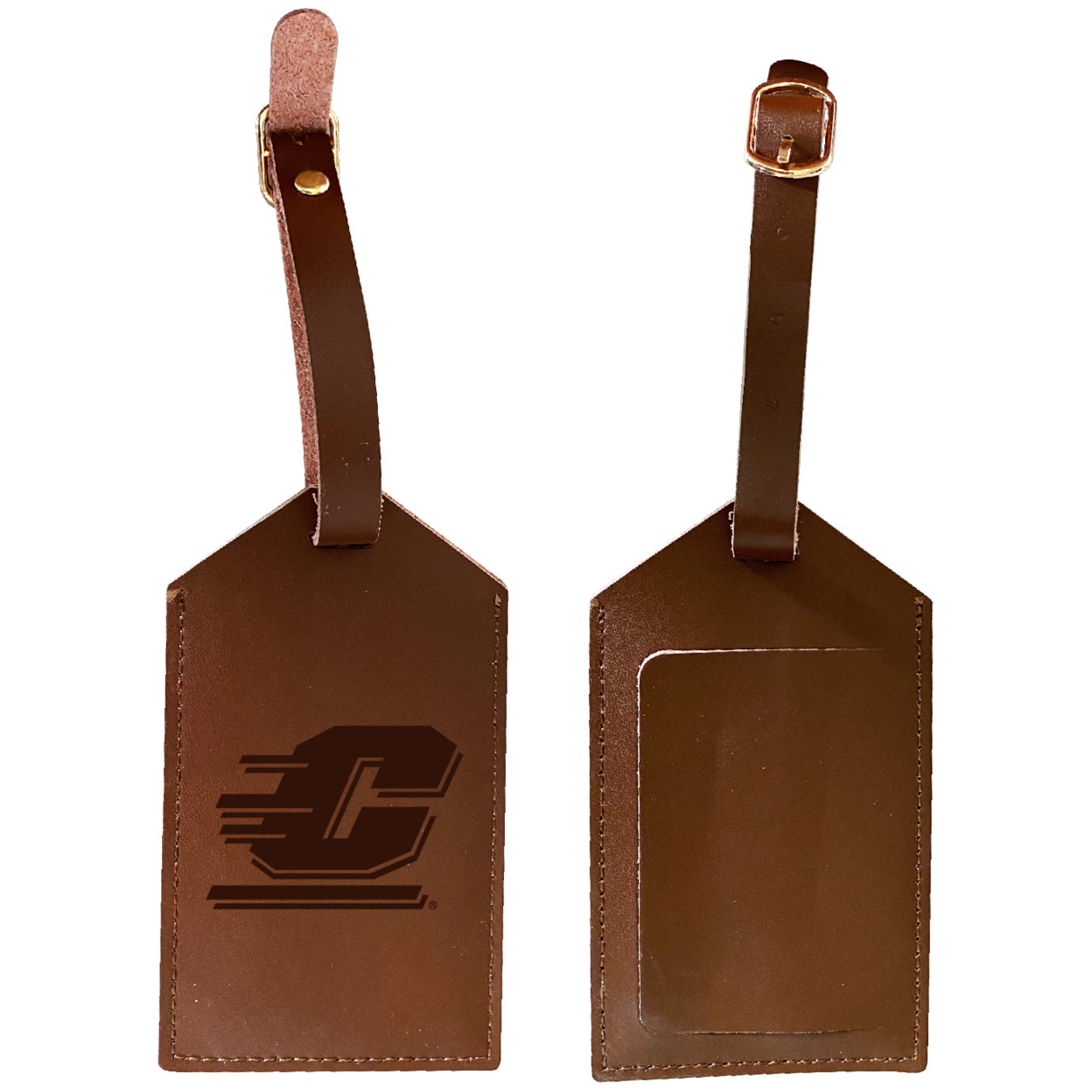 Central Michigan University Leather Luggage Tag Engraved