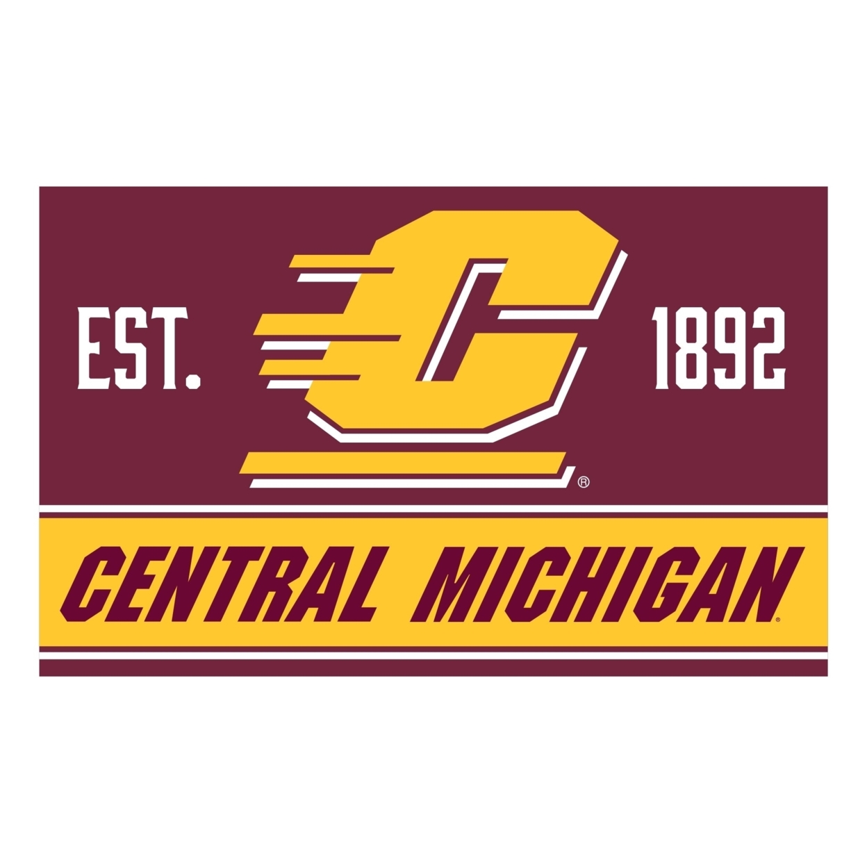 Central Michigan University Wood Sign With Frame