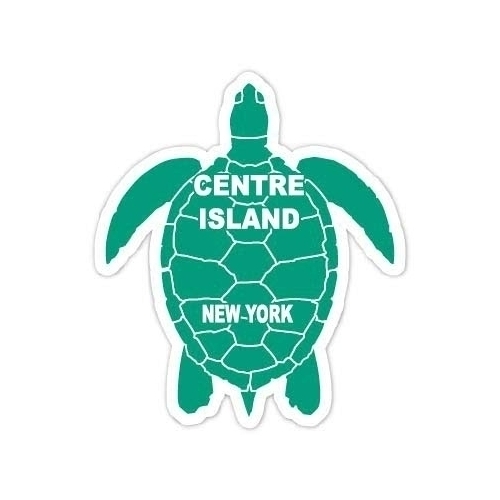 Centre Island New York 4 Inch Green Turtle Shape Decal Sticker