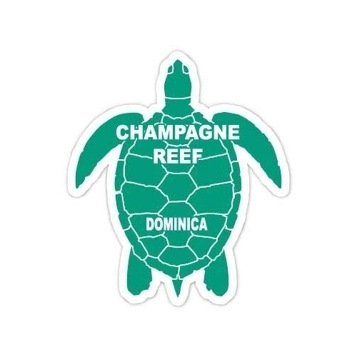 Champagne Reef Dominica 4 Inch Green Turtle Shape Decal Sticker