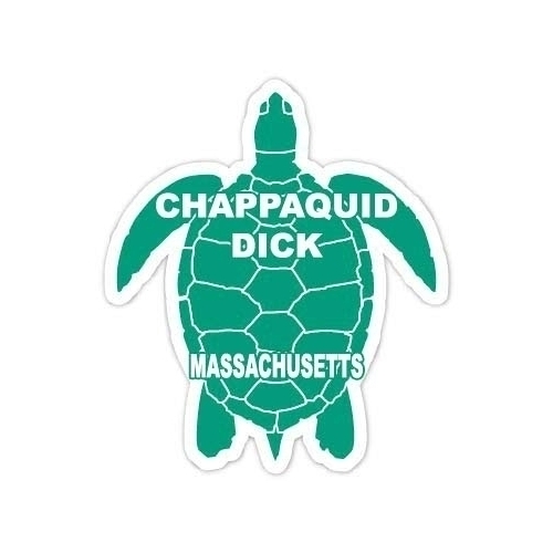 Chappaquiddick Massachusetts Souvenir 4 Inch Green Turtle Shape Decal Sticker
