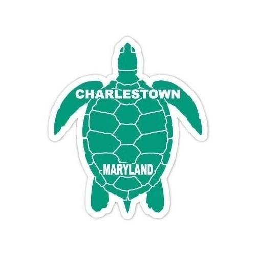 Charlestown Maryland Souvenir 4 Inch Green Turtle Shape Decal Sticker
