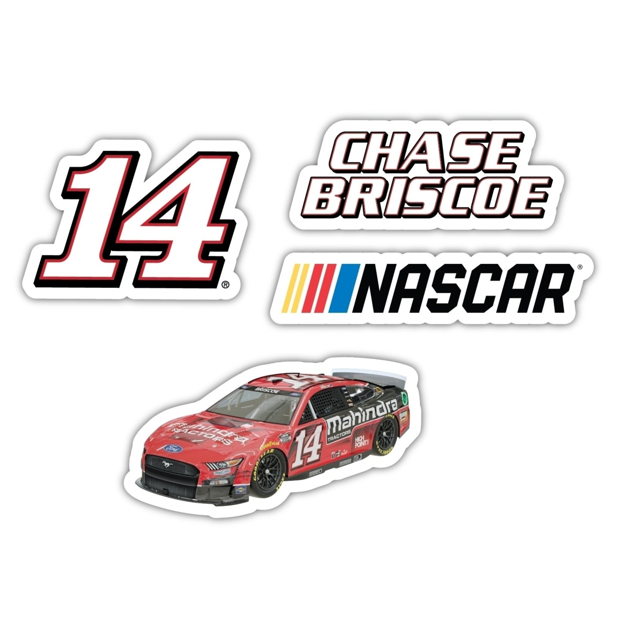 Chase Briscoe #14 NASCAR Cup Series 4 Pack Laser Cut Decal