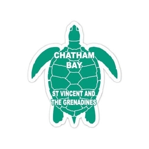 Chatham Bay St Vincent And The Grenadines 4 Inch Green Turtle Shape Decal Sticker