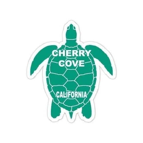 Cherry Cove California Souvenir 4 Inch Green Turtle Shape Decal Sticker