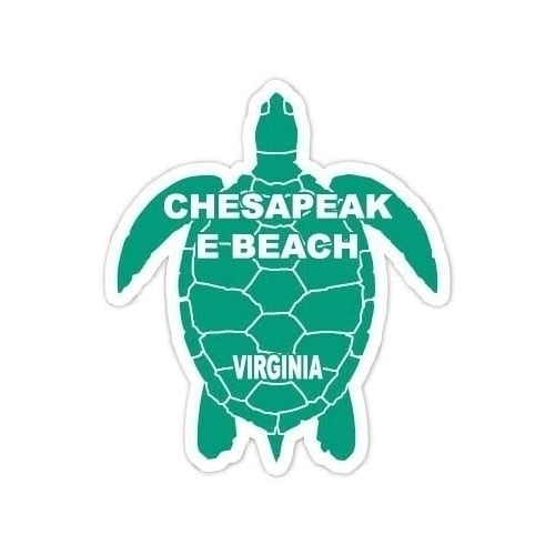 Chesapeake Beach Virginia Souvenir 4 Inch Green Turtle Shape Decal Sticker