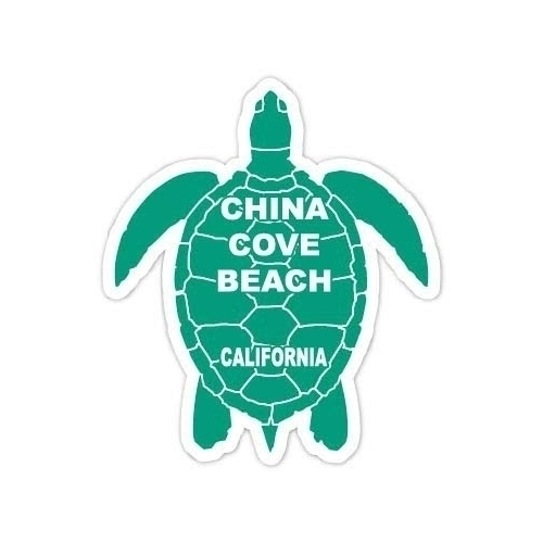 China Cove Beach California Souvenir 4 Inch Green Turtle Shape Decal Sticker