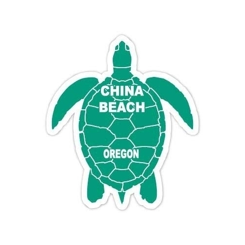 China Beach Oregon 4 Inch Green Turtle Shape Decal Sticker