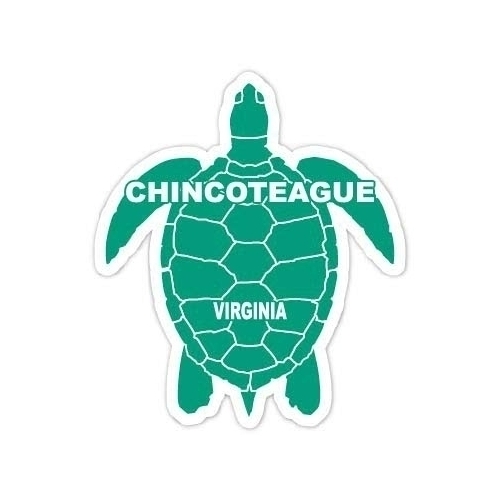 Chincoteague Virginia Souvenir 4 Inch Green Turtle Shape Decal Sticker