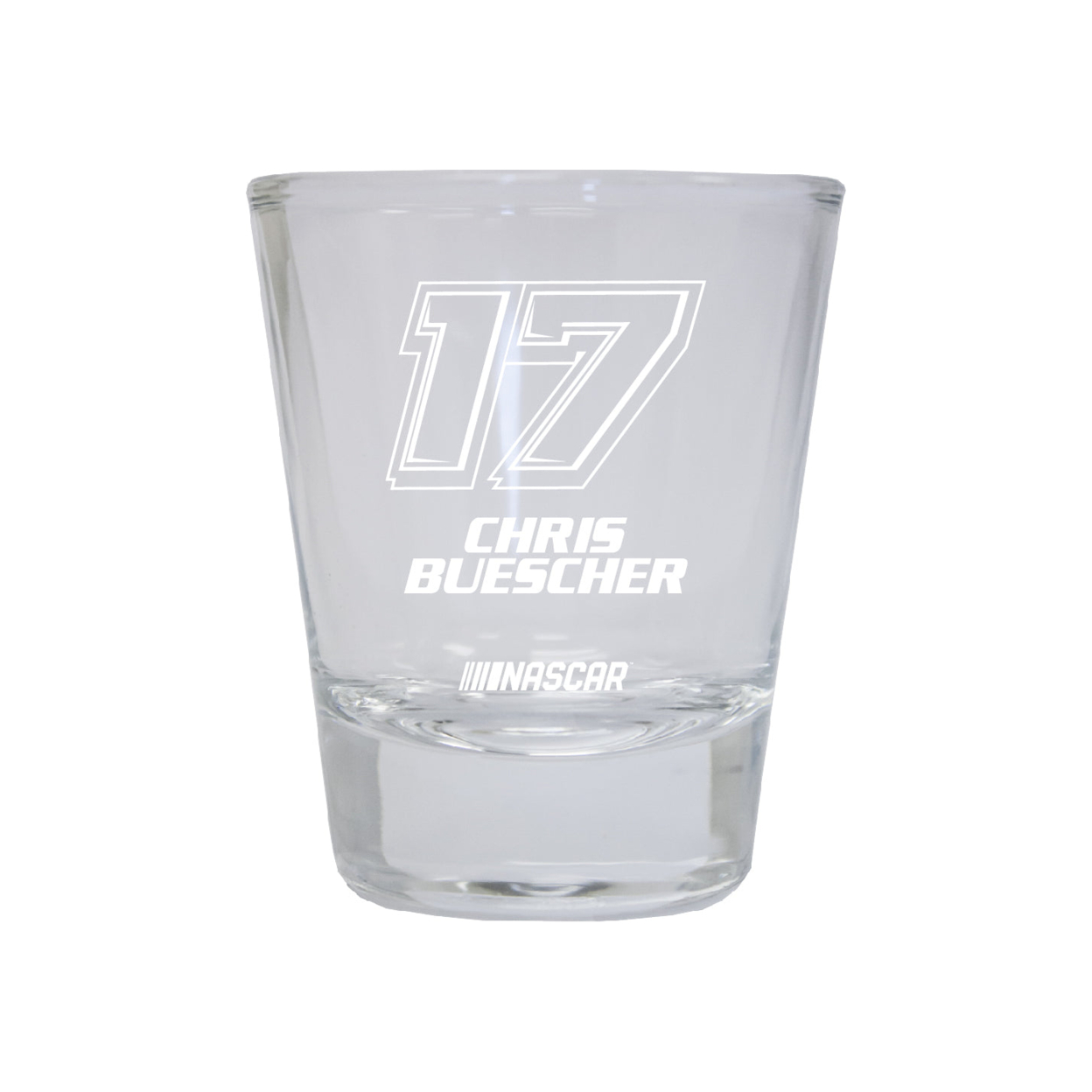 Chris Buescher #17 Nascar Etched Round Shot Glass New For 2022