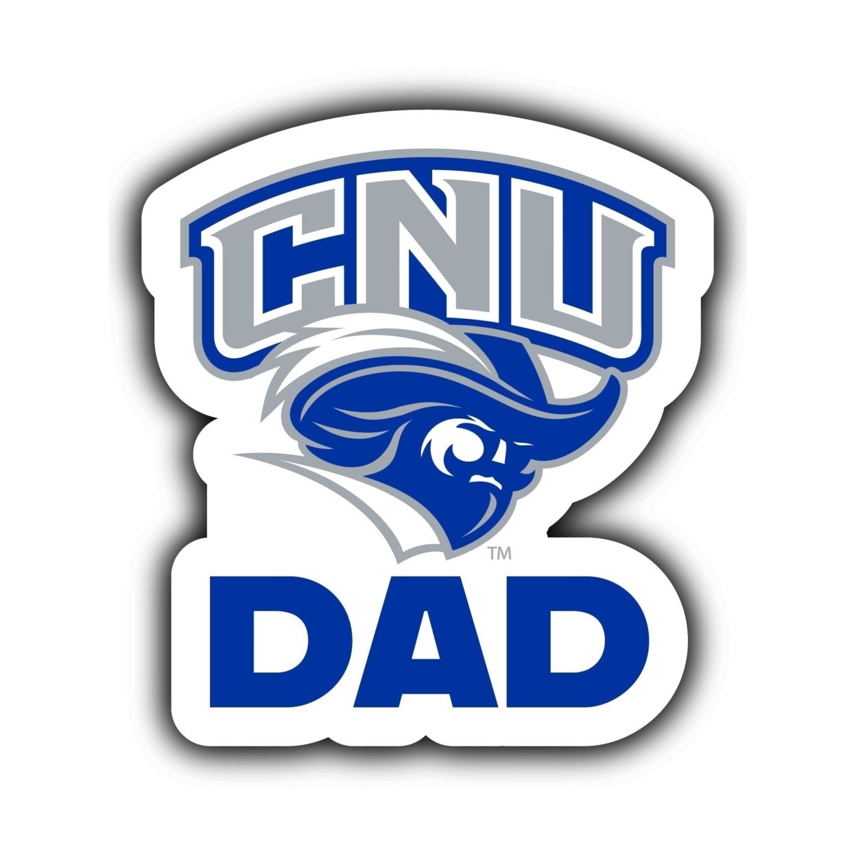 Christopher Newport Captains 4-Inch Proud Dad Die Cut Decal