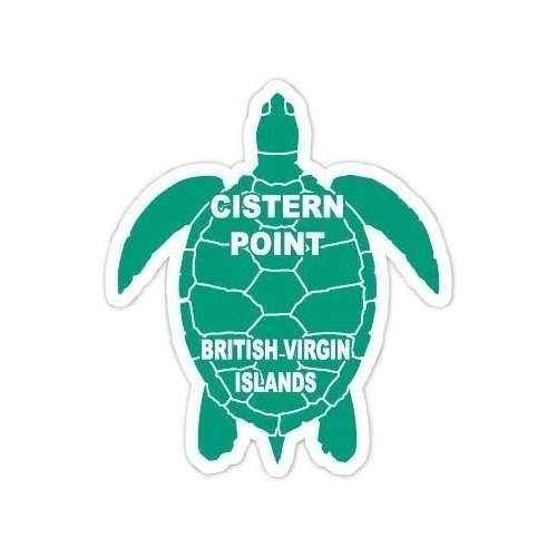 Cistern Point British Virgin Islands 4 Inch Green Turtle Shape Decal Sticker
