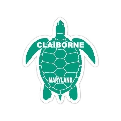 Claiborne Maryland Souvenir 4 Inch Green Turtle Shape Decal Sticker