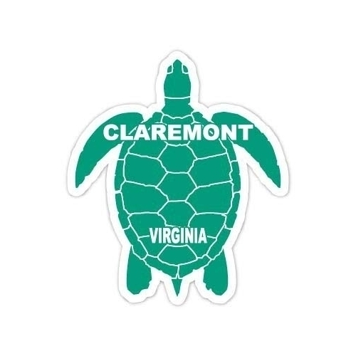 Claremont Virginia Souvenir 4 Inch Green Turtle Shape Decal Sticker