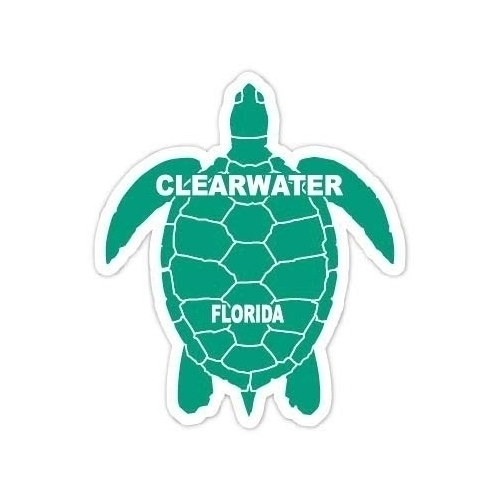 Clearwater Florida 4 Inch Green Turtle Shape Decal Sticker