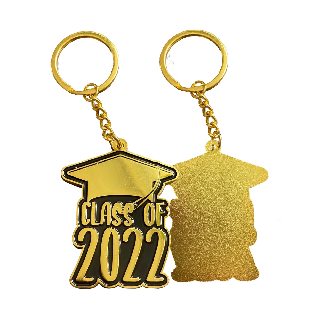 Class Of 2022 Grad Graduation Gold And Black 2 Inch Metal Keychain